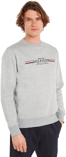 🔥 STARKER PREIS (-71%) Tommy Hilfiger Herren Sweatshirt Rundhalsausschnitt, Grau (Light Grey Heather), 3XL
