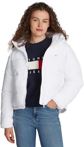 (-54%) Tommy Jeans Damen Pufferjacke Warm, Weiß (White), XL