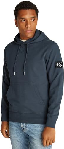 ⚡ BLITZDEAL (-52%) Calvin Klein Herren Hoodie Badge mit Kapuze, Blau (Ink), XXS
