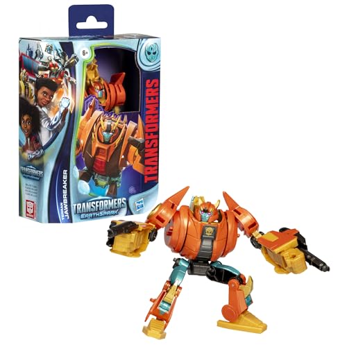Transformers EarthSpark Deluxe Class Terran Jawbreaker 5-Inch Robot Action Figure, Converts in 16 Steps, Interactive Toys for Boys & Girls 6 and Up