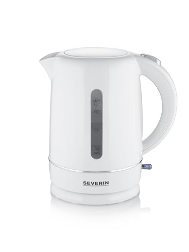 (-31%) SEVERIN Wasserkocher, 1,7 L Kapazität, mit herausnehmbarem Kalkfilter, Wasserstandsanzeige, Ein-Aus-Taste & Kontrollleuchte, 2.200 W, weiß, WK 4325