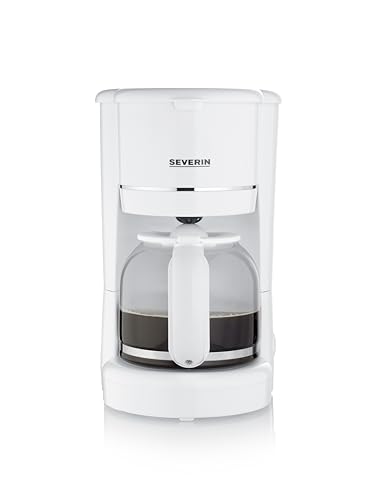 (-30%) SEVERIN Filterkaffeemaschine mit Glaskanne, Kaffeemaschine mit Permanentfilter, für bis zu 10 Tassen (1,25L), mit Warmhalteplatte und Auto-Abschaltung, 900 W, weiß, KA 4323