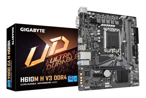 Gigabyte H610M H V3 DDR4 Placa-Mãe Micro-ATX, Socket LGA 1700, DDR4, para Intel Core 12ª/13ª/14ª Geração