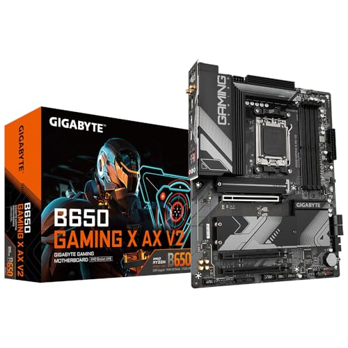 GIGABYTE B650 Gaming X AX V2 Mainboard - AMD Ryzen 9000er-Serie, 8+2+2 Phasen VRM, bis zu 8000 MHz DDR5 (OC), 1xPCIe 5.0 + 2xPCIe 4.0 M.2, 2,5 GbE LAN