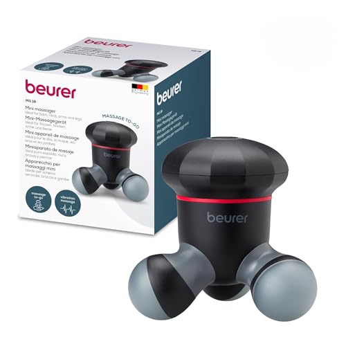 (-25%) Beurer MG 18 Mini-Massagegerät, elektrisches Handmassagegerät für sanfte Vibrationsmassage, ideal für Rücken, Nacken, Arme und Beine, mit LED-Licht, tragbar, schwarz