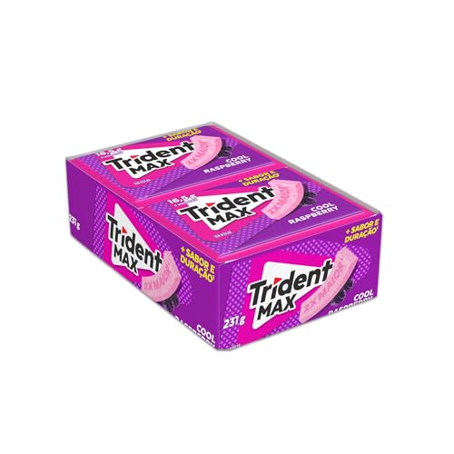 Caixa 14 un. Chiclete Trident Max Cool Raspberry Sem Açúcar
