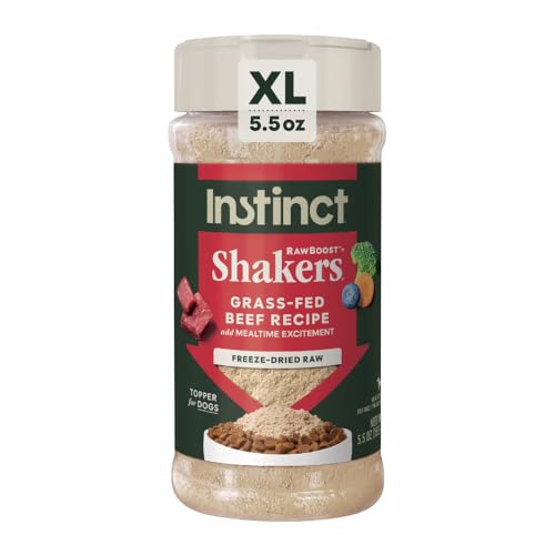 Instinct RawBoost Shakers, Freeze-Dried Dog Food Powder Topper - Beef, 5.5 oz. Bottle