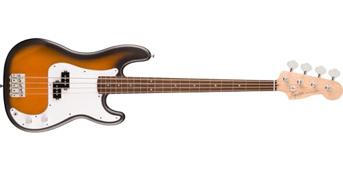 Fender Squier Debut Series Precision Bass Guitar, Beginner Guitar, with 2-Year Warranty, Includes Free Lessons, 2-Color Sunburst with Matte Finish