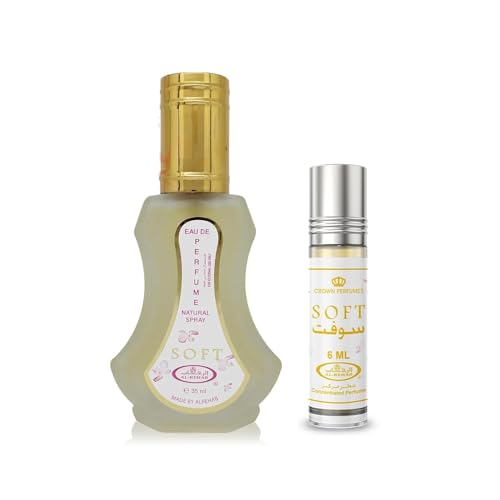 Al-Rehab Soft 2-Piece Set for Women, (1.18 Oz Eau De Parfum Spray + 0.20 Oz Concentrated Perfume Rollerball)