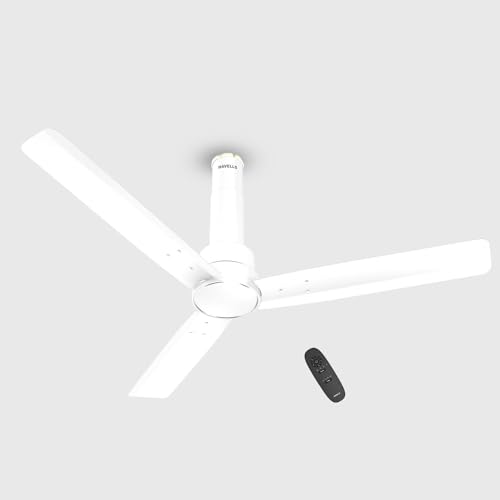 Havells 1200mm Elio BLDC Ceiling Fan | Remote Controlled, High Air Delivery Fan | 5 Star Rated, Upto 60% Energy Saving, 2+1* Year Warranty | (Pack of 