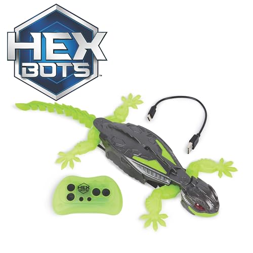 HEX BOTS - WALLCRAWLER Gecko: Lagarto GECO Wall Climber - Rechargeable Remote Control Robot - 6070281 - Gift for 4 Years + - Children's Toys 4 Years +