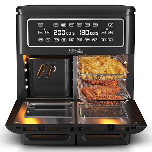 Sunbeam Multi Zone Air Fryer Oven | Convertible Dual 5.5L to Single 11.4L Zone