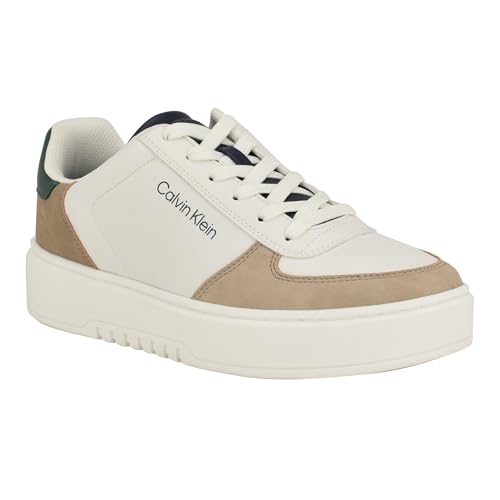 Calvin Klein Men's Kiko Sneaker, Light Natural Multi 111, 11