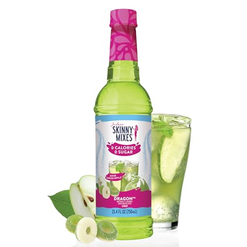 Jordan's Skinny Mixes Sugar Free Syrup, Dragon Flavor, Fruit Flavored Water Enhancer, Drink Mix for Ice Tea, Lemonade & More, Zero Calorie Flavoring, Keto Friendly, 25.4 Fl Oz, 1 Pack