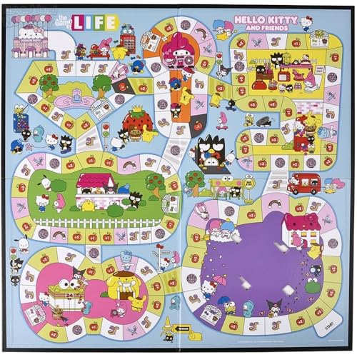 The Game of Life: Hello Kitty and Friends Board Game, Collect Apples and Buy Bows on The Way to The Ultimate Party, Play as Hello Kitty, Kuromi, & More, Officially Licensed Collectible & Merchandise