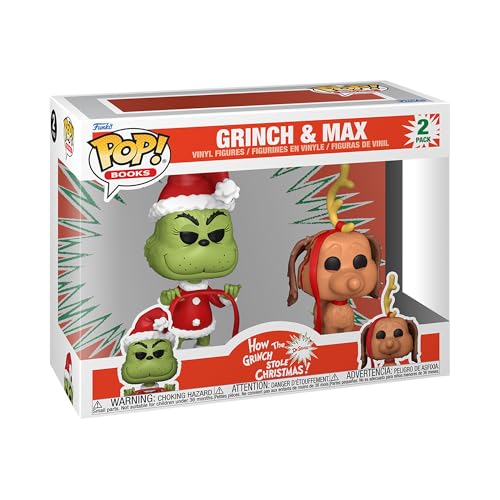Funko POP Books: How The Grinch Stole Christmas - The Grinch with Max, 2-Pack - Collectable Vinyl Figure - Gift Idea - Official Merchandise - for Kids & Adults - Movies Fans