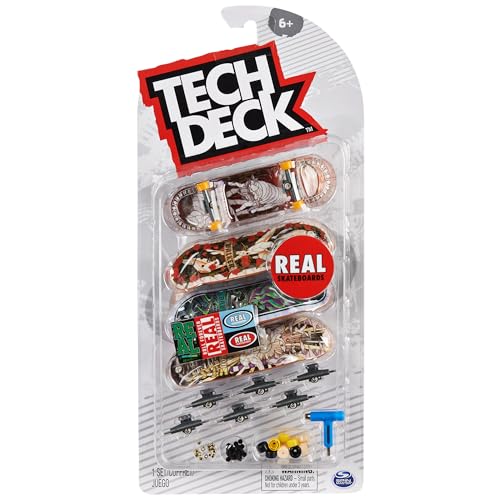 TECH DECK, Ultra DLX Fingerboard 4-Pack, Real Skateboards, Collectible and Customizable Mini Skateboards, Kids Toys for Ages 6 and up