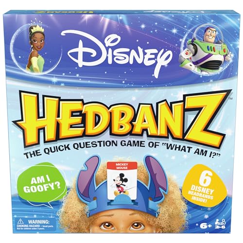Spin Master Games, Disney Hedbanz, The Hilarious Meme Picture Guessing Game with Popular Disney Characters, 2-6 Players for Ages 6 & Up