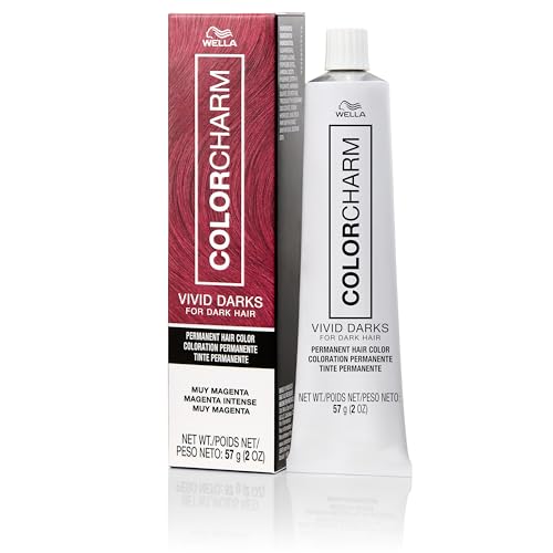 COLORCHARM VIVID DARKS | Permanent Cream Color | Vibrant Color for Dark Hair | Nourishing Vegan Formula | No Bleach Needed | Muy Magenta | 2 Fl Oz