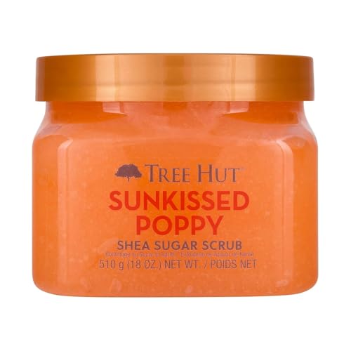 Tree Hut Sunkissed Poppy Shea Sugar Scrub, Exfoliating, Hydrating & Moisturizing Body Scrub with Shea Butter & Nourishin