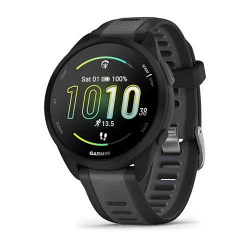 Garmin Forerunner 165, Running Smartwatch, Colorful AMOLED Display, Training Metrics and Recovery Insights, Black