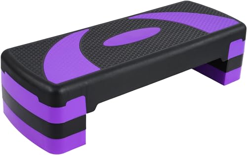 BalanceFrom Aerobic Exercise Step Platform, Home & Gym Workout Stepper, Purple