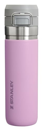 Stanley Quick Flip GO Water Bottle 24 oz | Push Button Lid | Leakproof and Packable for Travel and Sports | Insulated Stainless Steel | BPA-Free | Lilac 2.0