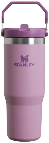 Stanley IceFlow - Vaso con pajilla abatible, asa y tapa giratoria, 30 onzas, resistente a fugas, acero inoxidable, aislamiento térmico, sin bisfenol A (BPA), color lila