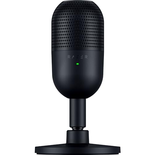 Razer Seiren V3 Mini USB Microphone: Condenser Mic - Supercardioid Pickup Pattern - Tap-to-Mute Sensor with LED Indicato
