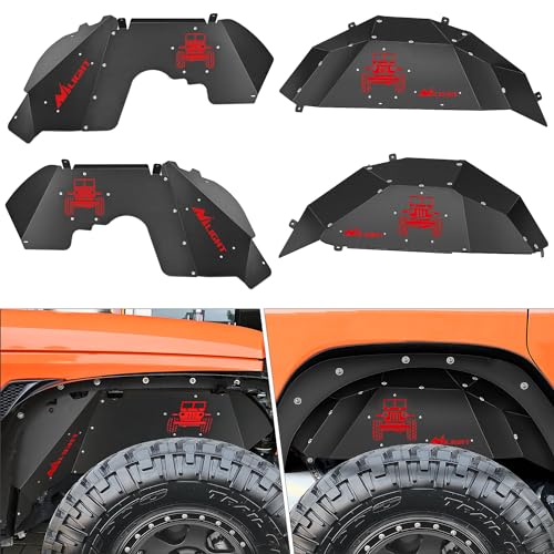 Nilight Front & Rear Inner Fender Liners Wheel Cover Fit for Wrangler JL JLU2018 2019 2020 2021 2022 2023 2024 2025 (4-Door/2-Door) Unlimited Bolt-on Style Fender Flares Splash Guards