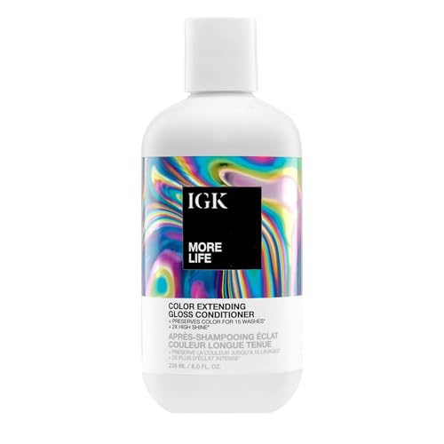 IGK More Life Color Extending Gloss Conditioner for Colored Hair, 8 Oz