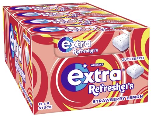 🔥 STARKER PREIS (-41%) EXTRA® REFRESHERS Strawberry Lemon, erfrischendes Geschmackserlebnis, 12x8 Stück