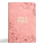KJV Holy Bible, Giant Print with Cross-References, Soft Pink LeatherTouch with Floral Cover Design, Thumb Index, Ribbon Marker, Red Letter, Full-Color Maps, Easy-to-Read MCM Type, King James Version