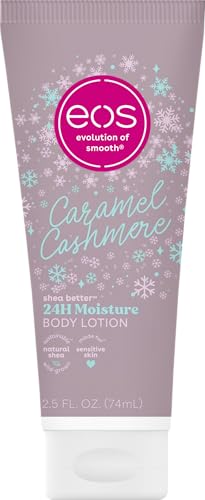 eos Shea Better Travel Size Body Lotion, Caramel Cashmere, Holiday, Limited Edition Skin Care, 24-Hour Moisture, Body Lotion for Women, travel size toiletries, Vegan, 16 fl oz