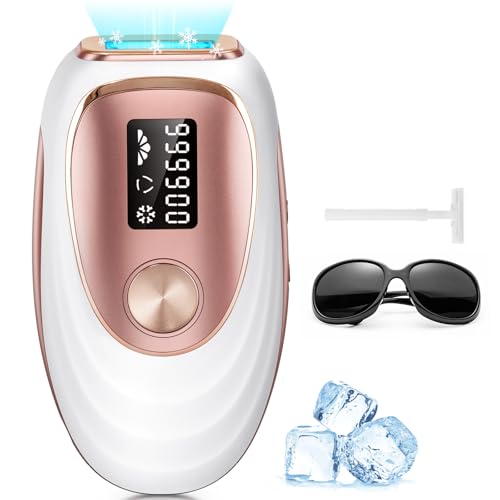 LYSMOSKI Laser Hair Removal, IPL Hair Removal with Ice-Cooling System for Painless &amp; Long-Lasting Result, Safe At-Ho