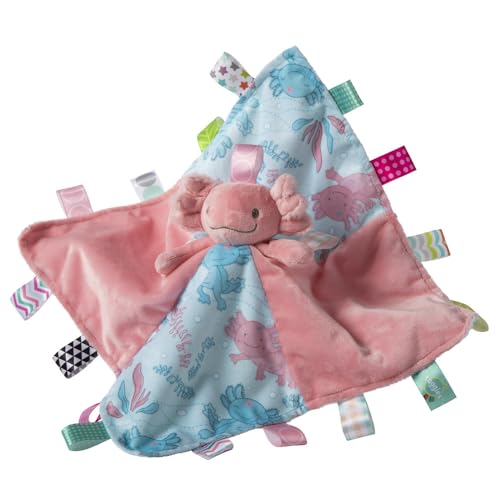 Taggies Mary Meyer,41624M, Baby Rattle Plush Soft Toy with Crinkle Me Activity Toy & Sensory Tags, 13-Inches, Lizzy Pink Axolotl