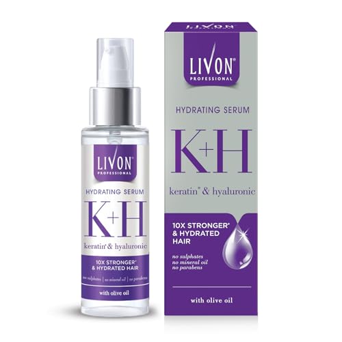 Professional Hydrating Serum for Women & Men | With Keratin, Hyaluronic & Olive Oil | For Stronger, Hydrated & Frizz-free Hair | No Paraben, Sulphate 