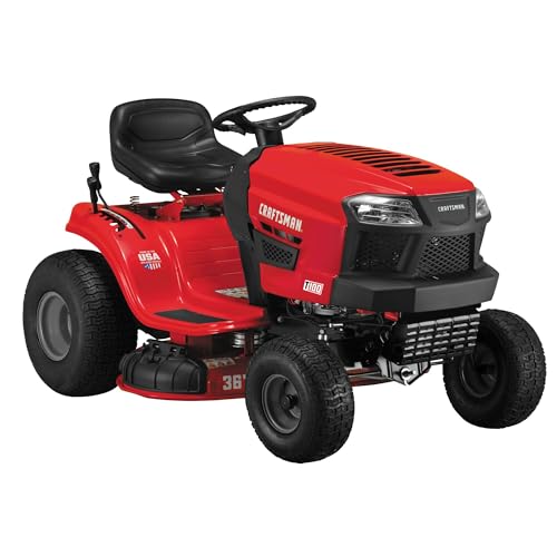 Craftsman 36" Gas Riding Lawn Mower with 11.5 HP* Briggs and Stratton Single-Cylinder Engine, Gas Lawn Tractor with 7-Speed Transmission, Red/Black (13AC77XYA93)