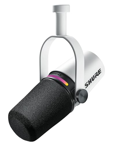 Shure MV7+ Podcast Microphone. Enhanced Audio, LED Touch Panel, USB-C & XLR Outputs, Auto Level Mode, Digital Pop Filter, Reverb Effects, Podcasting, 