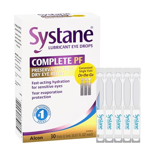 Systane Complete Unit-Dose Preservative-Free Eye Drops 30ct Single-use vials for Dry Eye Relief