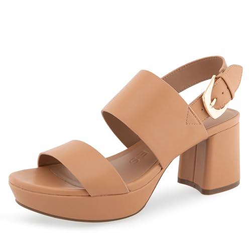 Aerosoles Women's CAMILIA Platform Heeled Sandal, Natural, 8M
