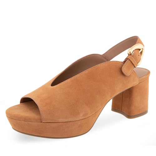 Aerosoles Women's CORNELIA Platform Sandal, Tan Suede, 8M