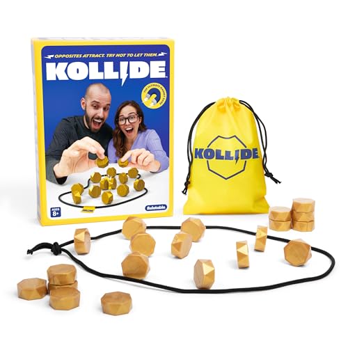 Kollide by Relatable, Exciting Magnetic Game for Family Game Night, Fun 2 Player Games for Kids, Includes 1 Rope, 20 Magnets & Carrying Bag