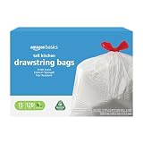 Amazon Basics Trash Bags, Tall Kitchen Drawstring, 13 Gallon, Clean Scent 120 Count for just $11.76 shipped