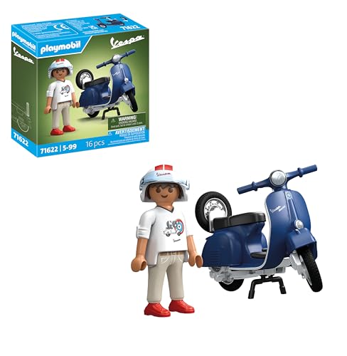 (-25%) PLAYMOBIL Cars 71622 1969 Vespa 150 Sprint Veloce, Blau, originalgetreues Modell für Sammler und Fans, inklusive vielseitigem Zubehör und abnehmbaren Ersatzrad
