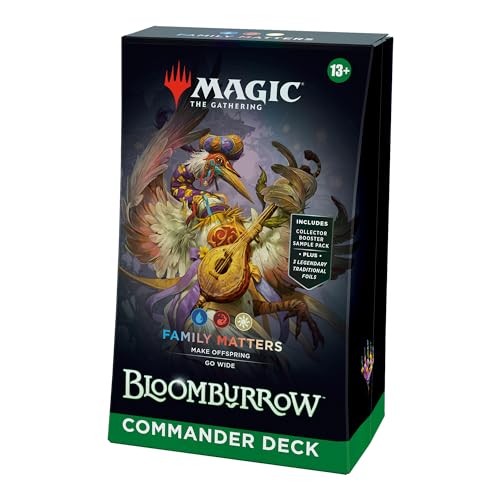 Magic: The Gathering Bloomburrow Commander Deck - Family Matters (100-Card Deck, 2-Card Collector Booster Sample Pack + Accessories)