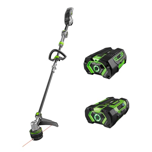 EGO ST1623T 16 inch LINE IQ string trimmer with 4Ah battery, charger, and extra 2.5Ah battery