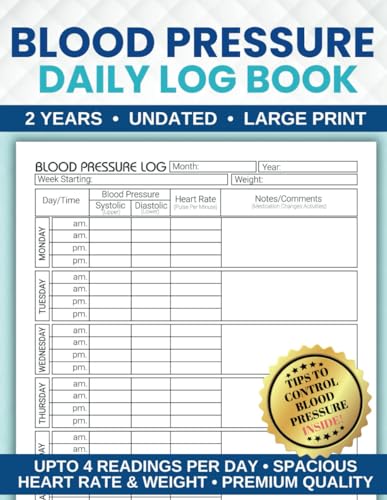 Blood Pressure Log Book cover