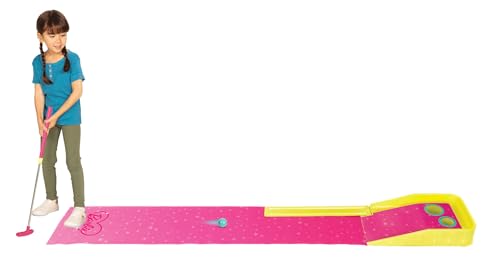 Barbie Kids Golf Game – Putt Putt Golf Set with Putting Mat, Adjustable Putter and 1 Golf Ball – Indoor & Outdoor Mini Golf Toy for Girls, Backyard, Park or Home Play, Ages 6+