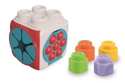 Clementoni Baby Soft Blocks - Clemmy Sensory Activity Cube - Soft Building Blocks, Clemmy Blocks for Kids 6 Months, Bricks Washable, Construction Set, Development & Activity Toy, Made In Italy, 17902